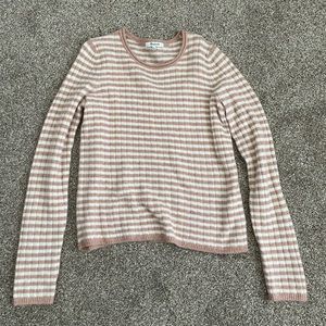 Madewell striped white and mauve sweater size S